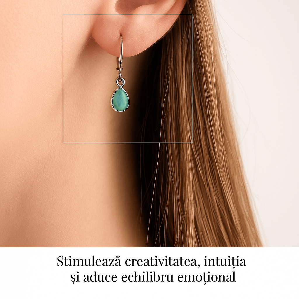 Cercei Argint 925 cu Opal Etiopian - Eleganta si Protectie Energetica