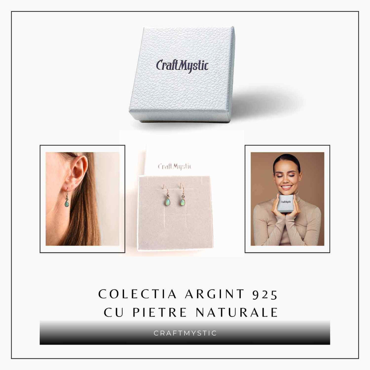 Cercei Argint 925 cu Opal Etiopian - Eleganta si Protectie Energetica