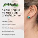 Cercei Eleganti cu Malachit Natural - Frumusete si Protectie Intr-un Singur Accesoriu