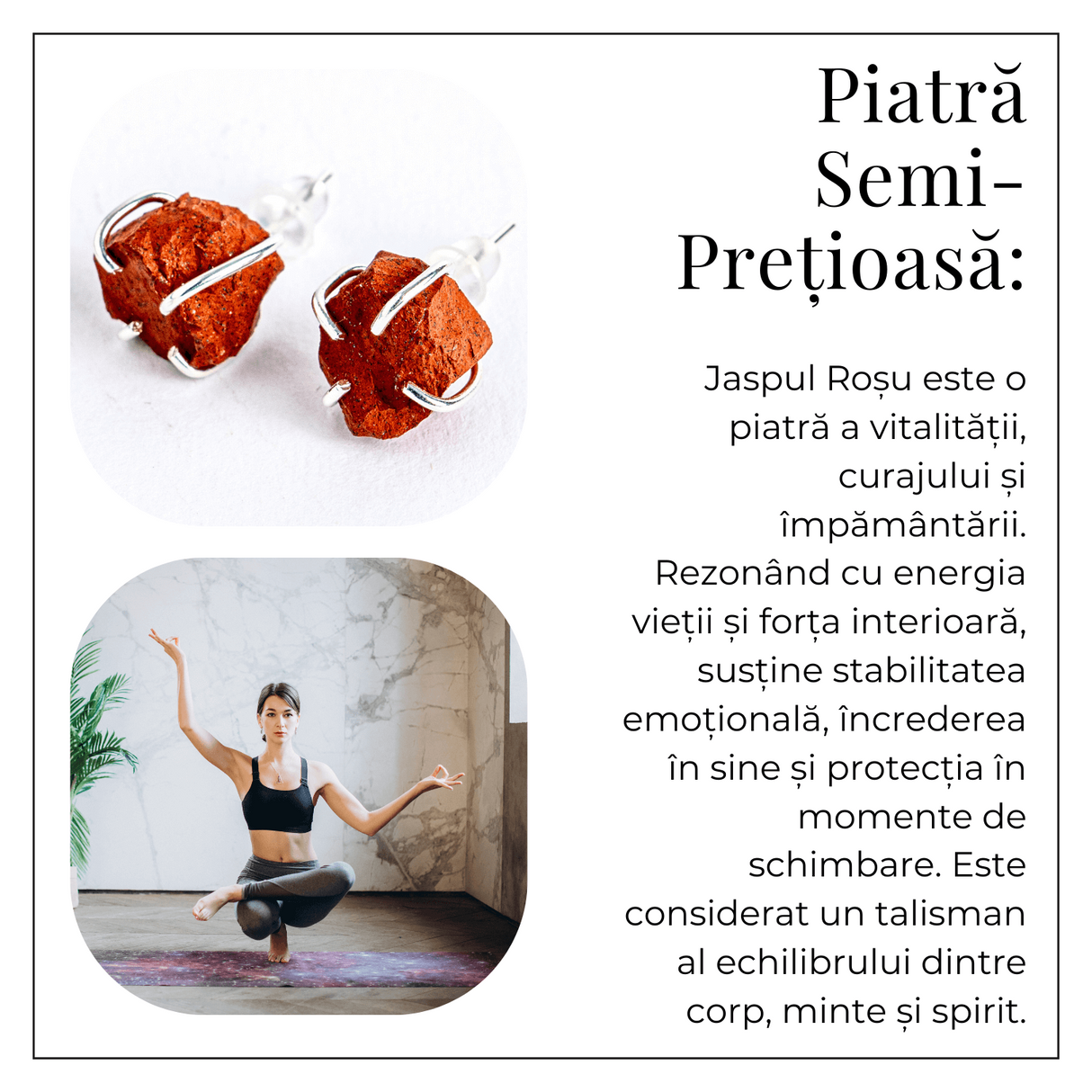 Talisman pentru impamantare si putere interioara – Cercei cu Jasp Rosu