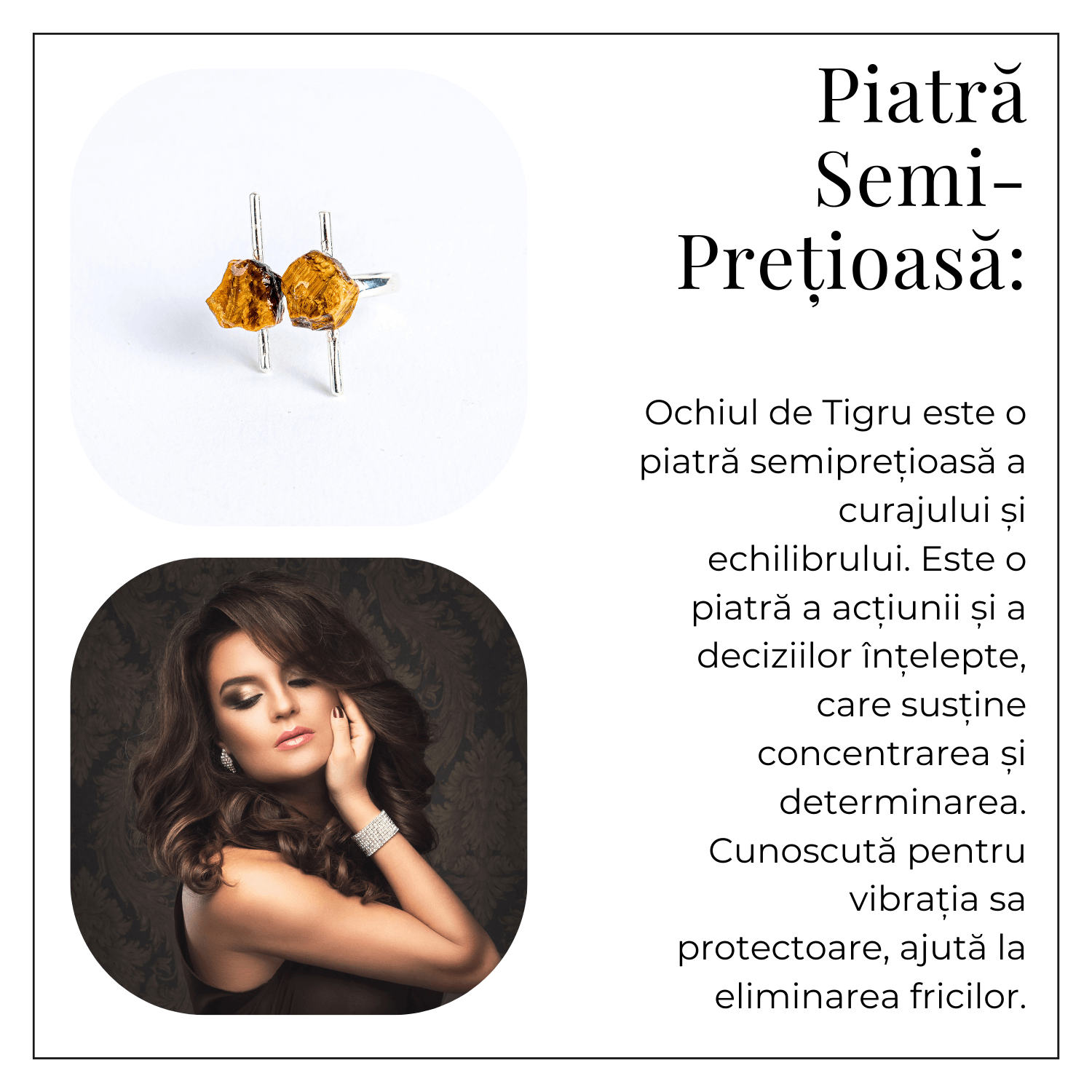Focus si incredere in sine – Inel argintiu cu ochi de tigru brut