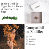 Focus si incredere in sine – Inel argintiu cu ochi de tigru brut