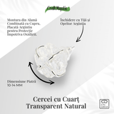 Cristalul puritatii – Cercei stud argintii cu cuart transparent natural