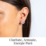 Cristalul puritatii – Cercei stud argintii cu cuart transparent natural