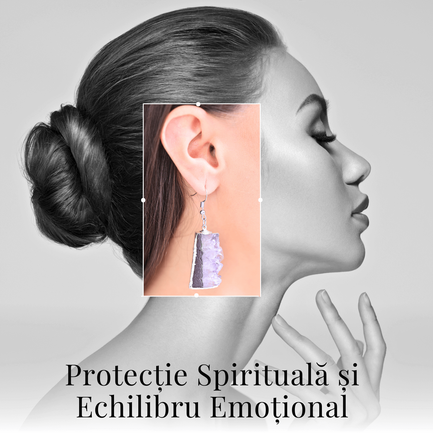 Cercei argintii cu Ametist druzy neregulat, pentru calm si echilibru spiritual