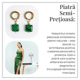 Energie Verde – Cercei cu Malachit Sintetic si Design Minimalist