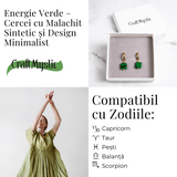 Energie Verde – Cercei cu Malachit Sintetic si Design Minimalist
