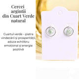 Cercei sferici cu Cuart Verde – Echilibru si Energie Pozitiva