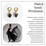 Pasiune si Stabilitate – Cercei cu Granat Brut si Energie de Radacinare