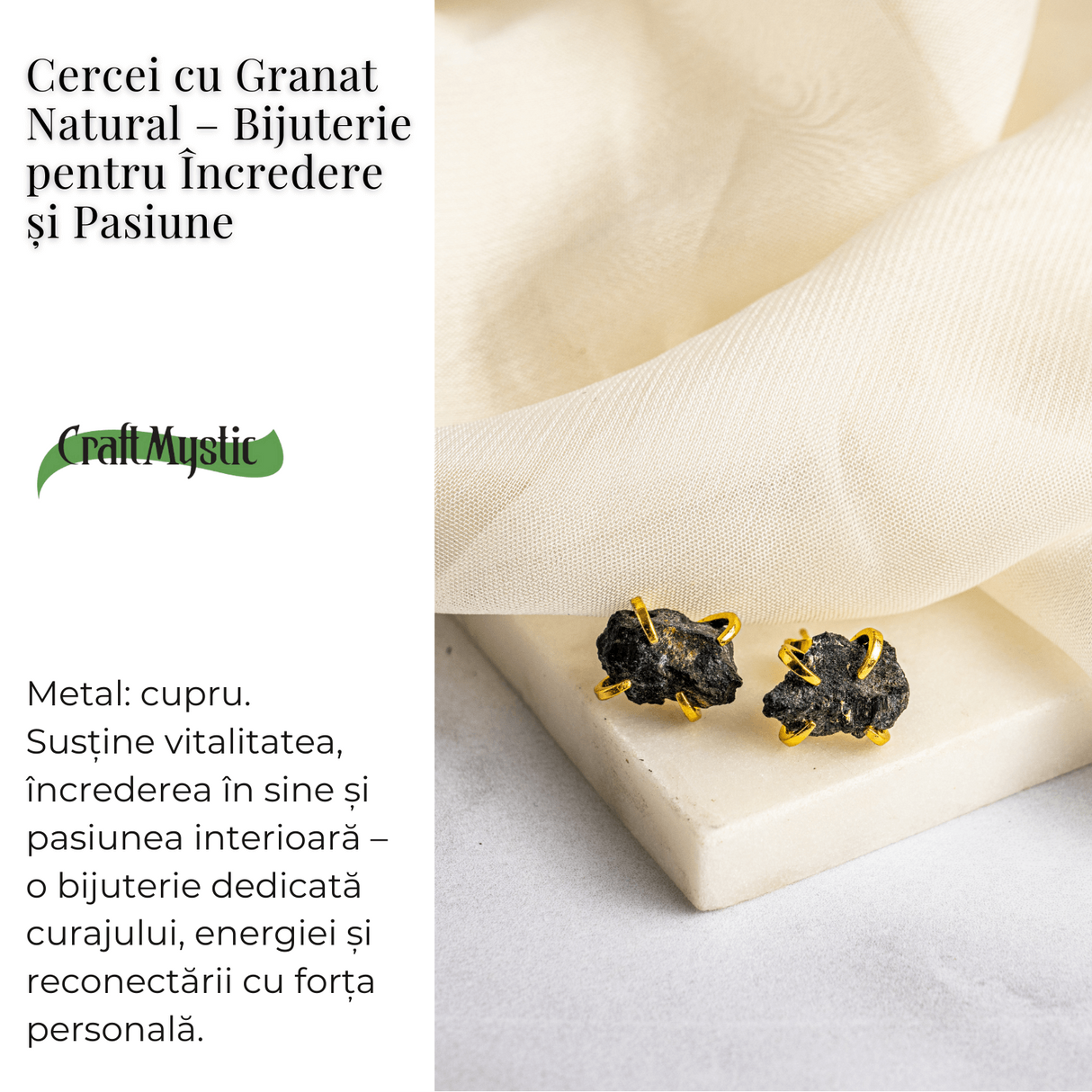 Cercei pentru Incredere si Pasiune – Cristal Granat Natural
