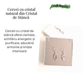 Cercei Argintii cu Cristal de Stanca, Claritate si Eleganta Naturala
