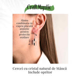 Cercei Argintii cu Cristal de Stanca, Claritate si Eleganta Naturala
