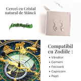 Cercei Argintii cu Cristal de Stanca, Claritate si Eleganta Naturala