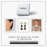 Echilibru si Putere – Cercei cu Ochi de Tigru si Obsidian