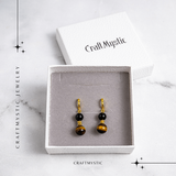 Echilibru si Putere – Cercei cu Ochi de Tigru si Obsidian