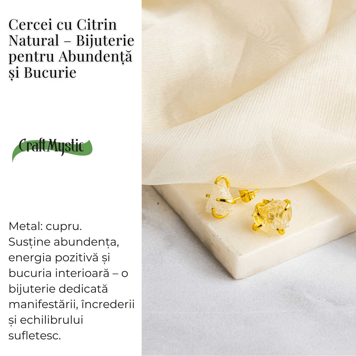 Cercei pentru Abundenta si Bucurie – Citrin Natural