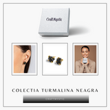 Protectie si Eleganta – Cercei cu Turmalina Neagra si Accente Aurii