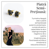 Protectie si Eleganta – Cercei cu Turmalina Neagra si Accente Aurii