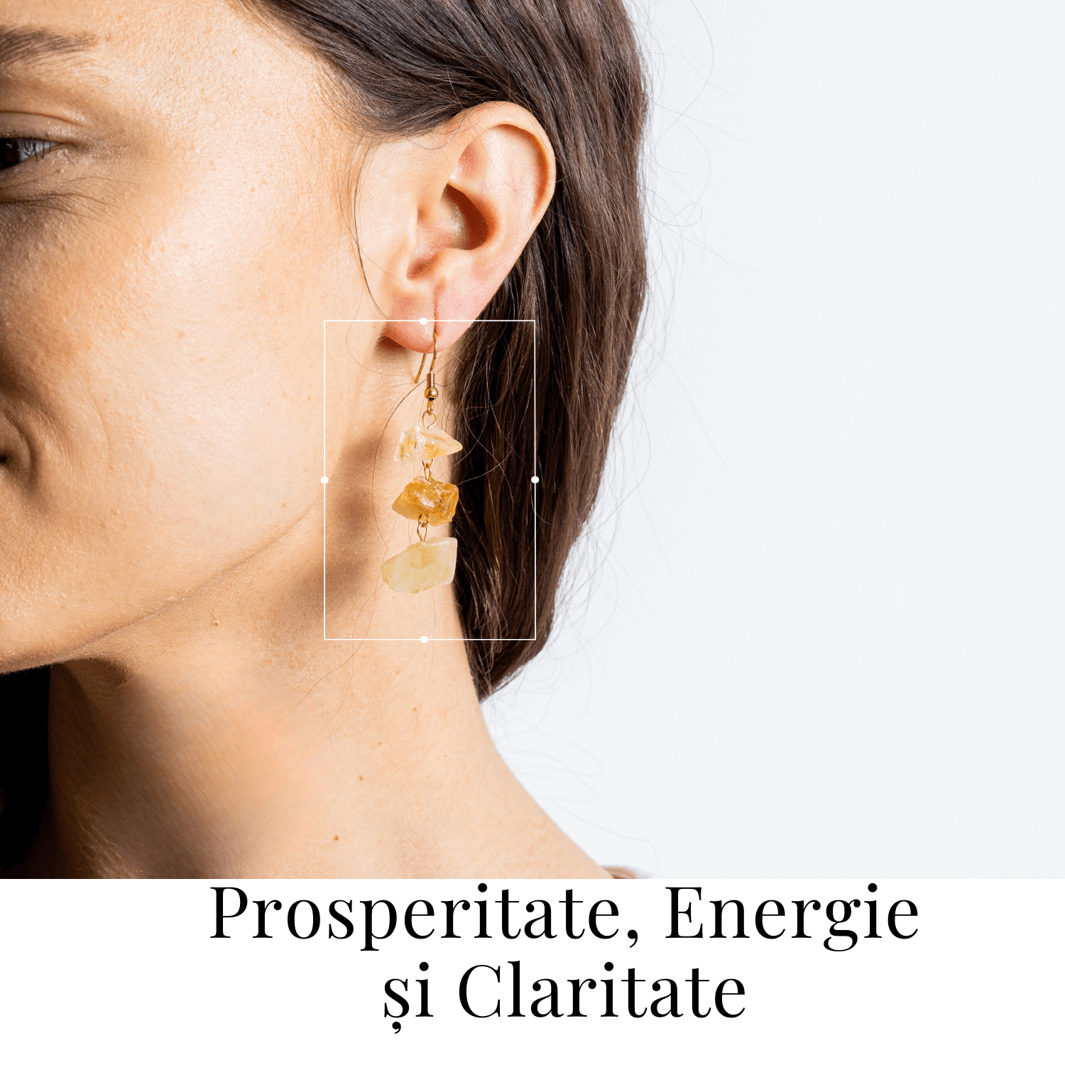 Cercei Aurii cu Triplu Piatra de Citrin Brut – Putere si Energie Pozitiva