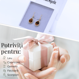 Cercei aurii ochi de tigru oval, pentru protectie si curaj