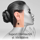 Cercei aurii ochi de tigru oval, pentru protectie si curaj