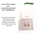 Cercei Argint 925 cu Chihlimbar Forma de Soare - Stralucire si Vitalitate