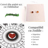 Cercei Argint 925 cu Chihlimbar Bobita - Eleganta si Energie Pozitiva