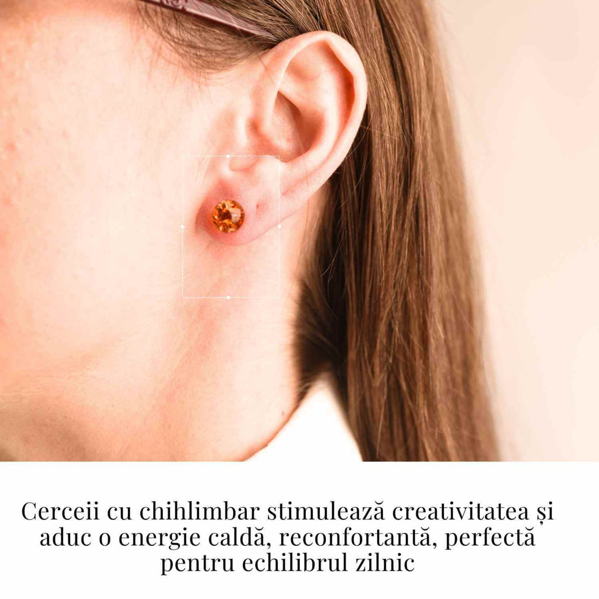 Cercei Argint 925 cu Chihlimbar Bobita - Eleganta si Energie Pozitiva
