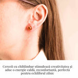 Cercei Argint 925 cu Chihlimbar Bobita - Eleganta si Energie Pozitiva