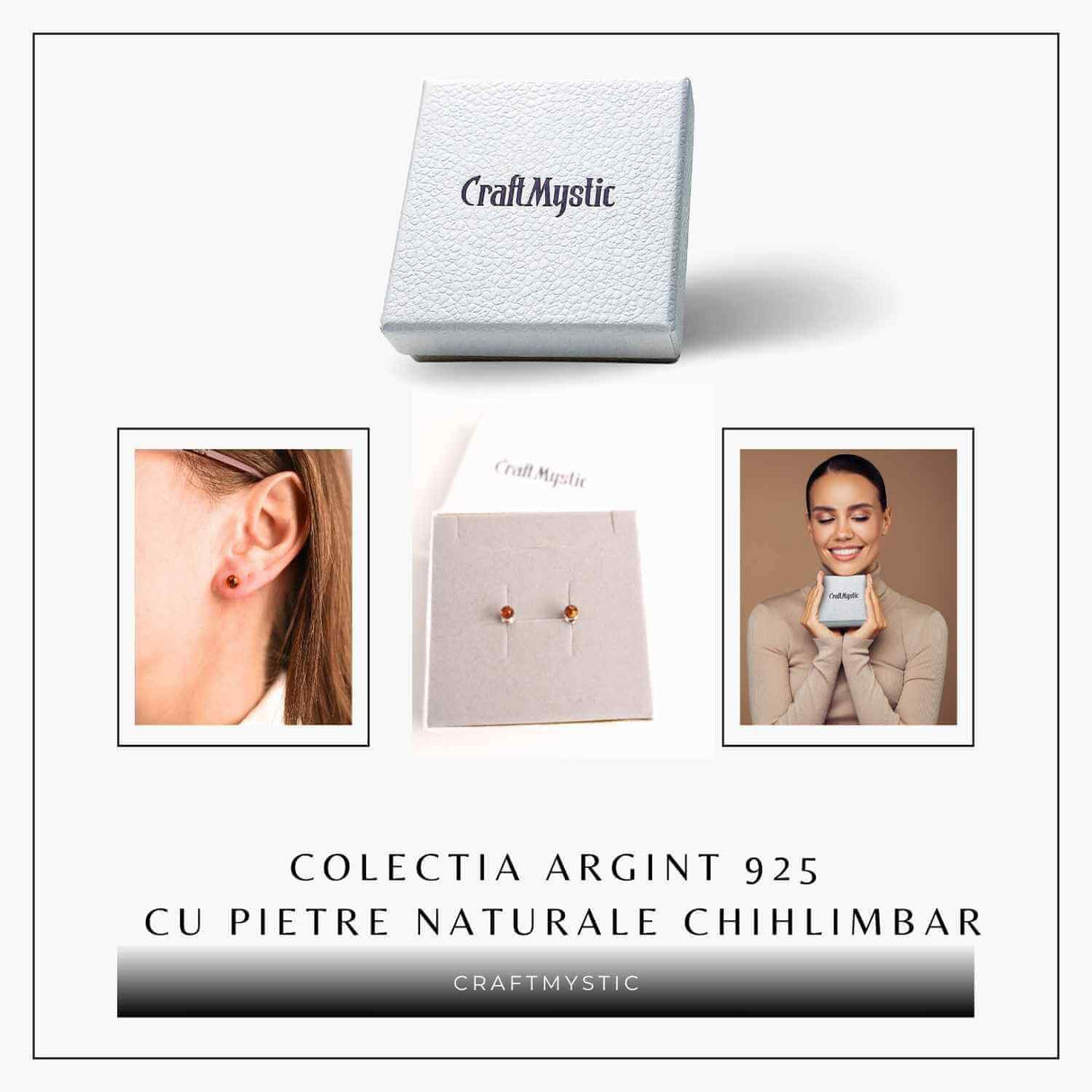 Cercei Argint 925 cu Chihlimbar Bobita - Eleganta si Energie Naturala