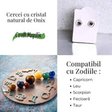 Cercei cu Onix Brut Sferic inchidere pe tija cu opritor – Protectie si Eleganta Naturala