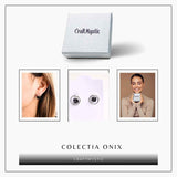 Cercei cu Onix Brut Sferic inchidere pe tija cu opritor – Protectie si Eleganta Naturala