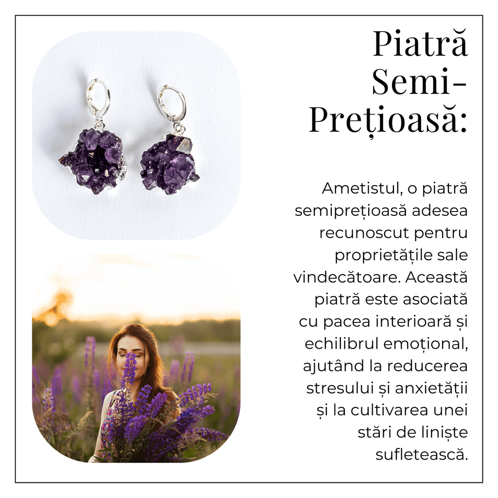 Cristal viu la urechile tale – Cercei ametist pentru intuitie si liniste
