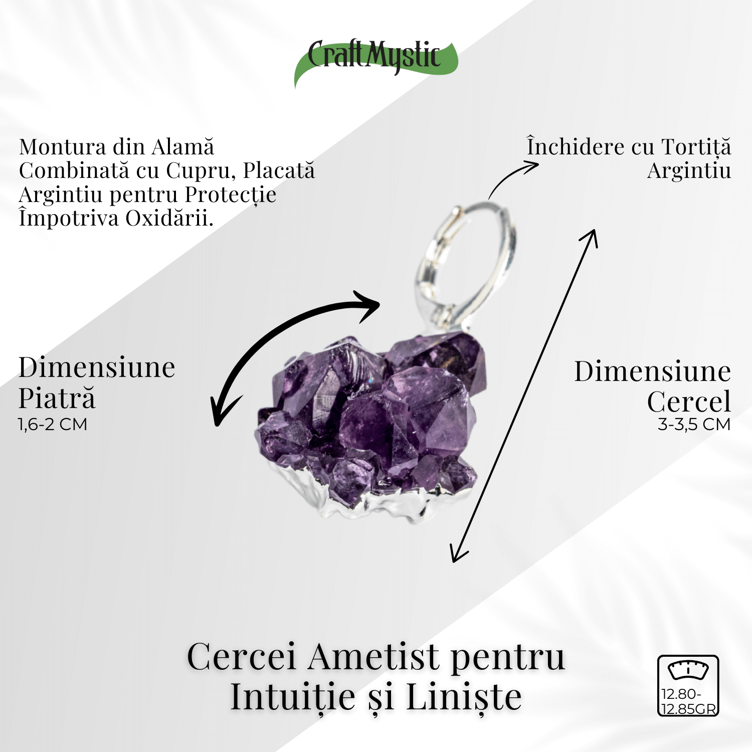 Cristal viu la urechile tale – Cercei ametist pentru intuitie si liniste