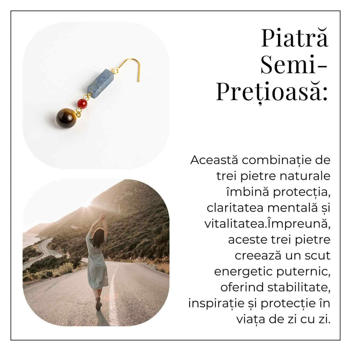 Cercei cu Lapis Lazuli, Agat Rosu si Ochi de Tigru - Energie si Protectie