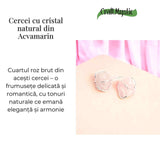 Cercei cu Cuart Roz Brut Inchidere Tija cu opritor– Iubire si Vindecare Emotionala