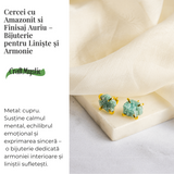 Liniste si Armonie – Cercei cu Amazonit si Finisaj Auriu