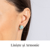 Liniste si Armonie – Cercei cu Amazonit si Finisaj Auriu