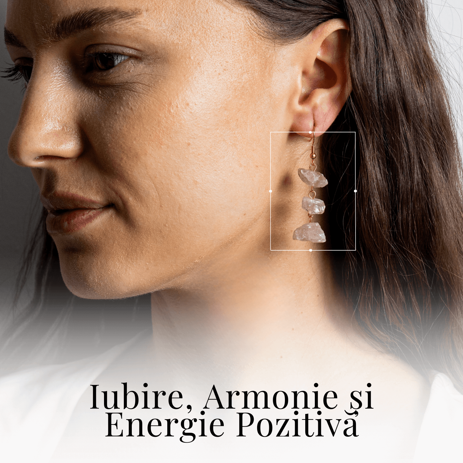 Cercei Cuart Roz Natural Brut Triplu piatra – Iubire, Armonie si Echilibru