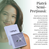 Cercei Eleganti cu Aventurin verde Natural, inchidere pe surub, pentru echilibru si noroc