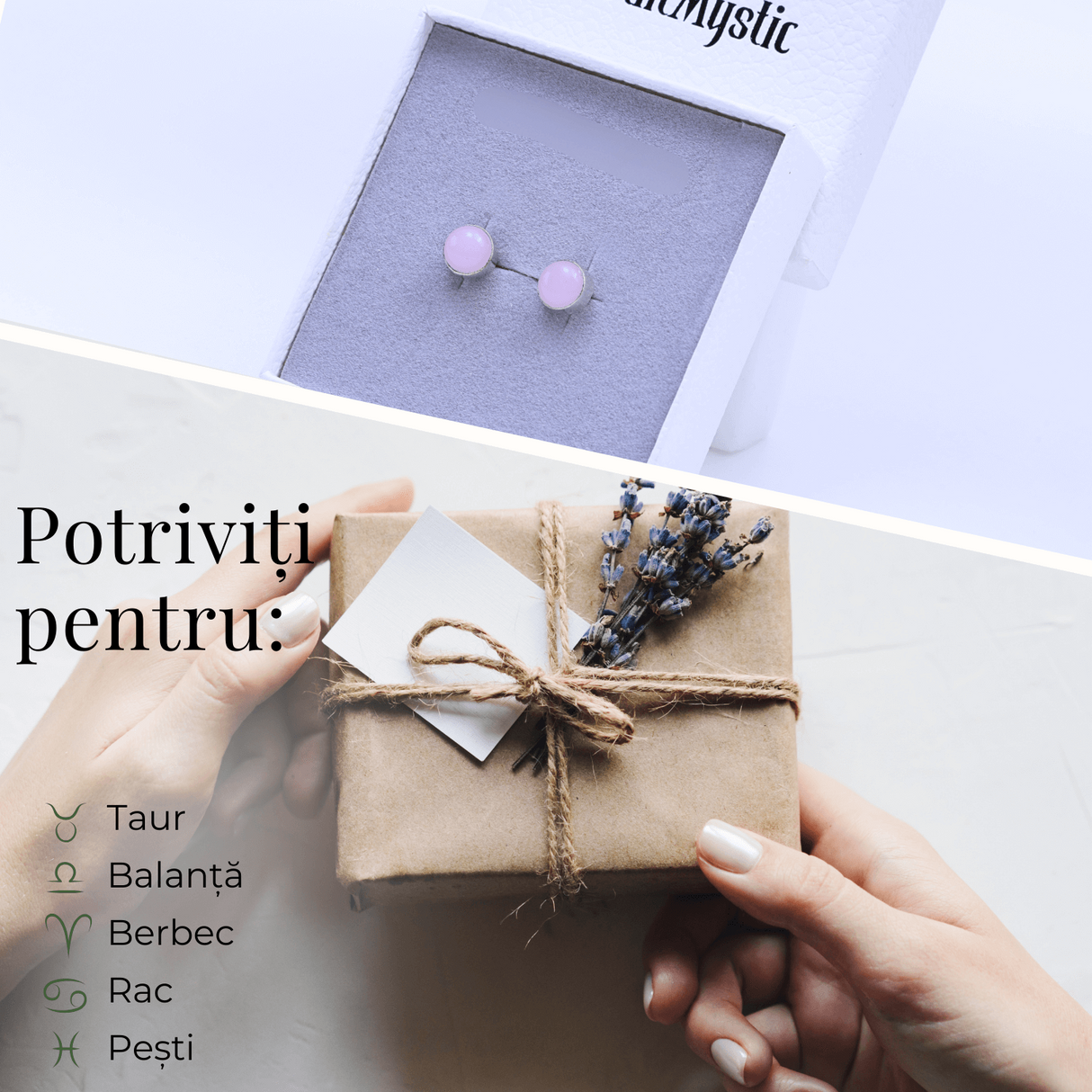 Cercei Eleganti cu Cuart roz Natural, inchidere pe surub, pentru iubire si armonie