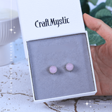 Cercei Eleganti cu Cuart roz Natural, inchidere pe surub, pentru iubire si armonie