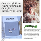 Cercei Eleganti cu Cuart roz Natural, inchidere pe surub, pentru iubire si armonie