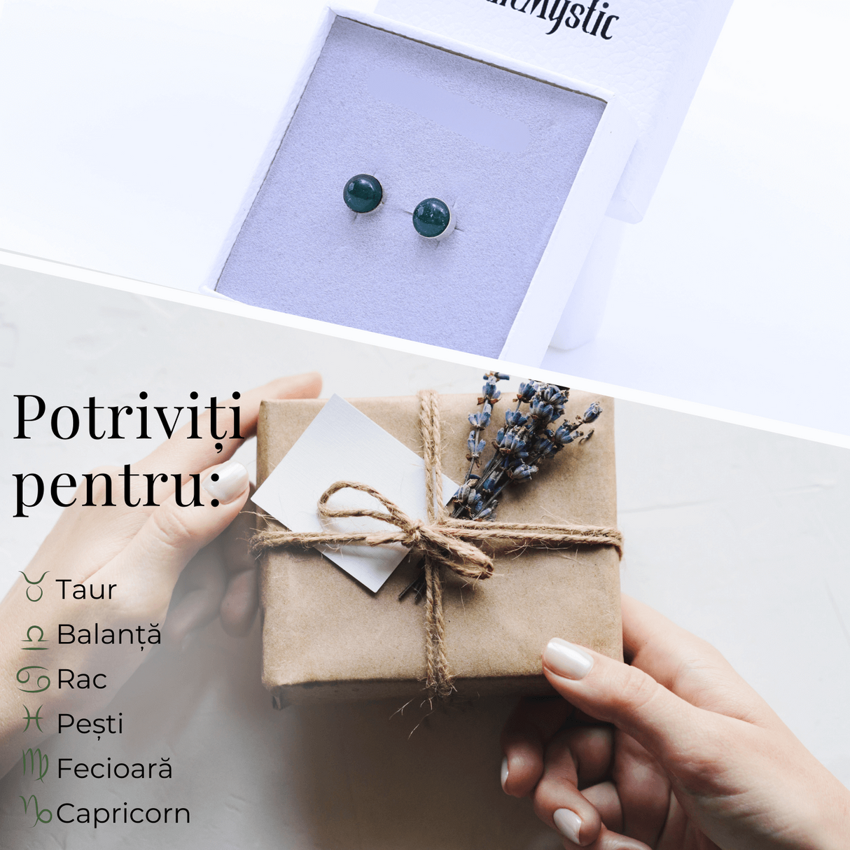 Cercei Eleganti cu Jad Verde, inchidere pe surub, pentru echilibru si protectie