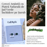 Cercei Eleganti cu Jad Verde, inchidere pe surub, pentru echilibru si protectie