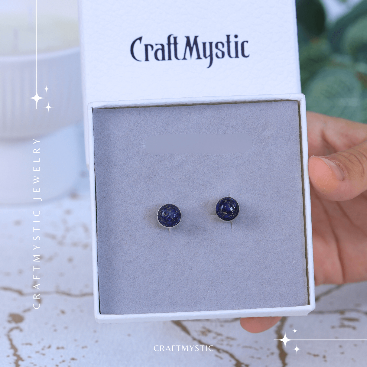 Cercei Eleganti cu Lapis Lazuli Natural, pentru claritate mentala si intelepciune