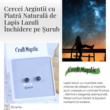 Cercei Eleganti cu Lapis Lazuli Natural, pentru claritate mentala si intelepciune