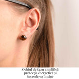 Cercei Eleganti cu Ochi de Tigru Natural - Protectie si incredere