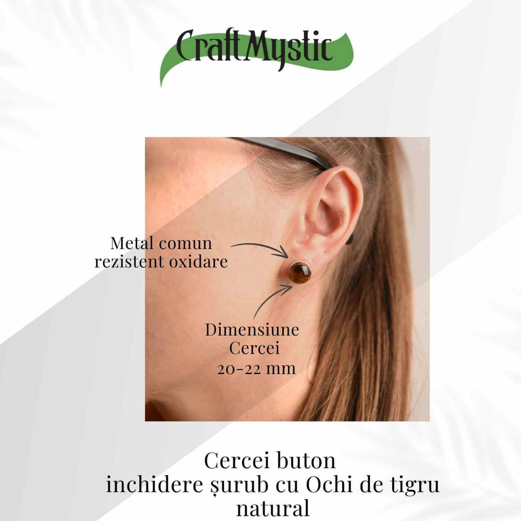 Cercei Eleganti cu Ochi de Tigru Natural - Protectie si incredere