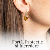 Cercei Eleganti cu Ochi de Tigru Natural Fatetat - Protectie si Claritate